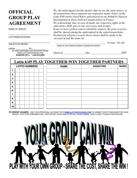 group lotto form.